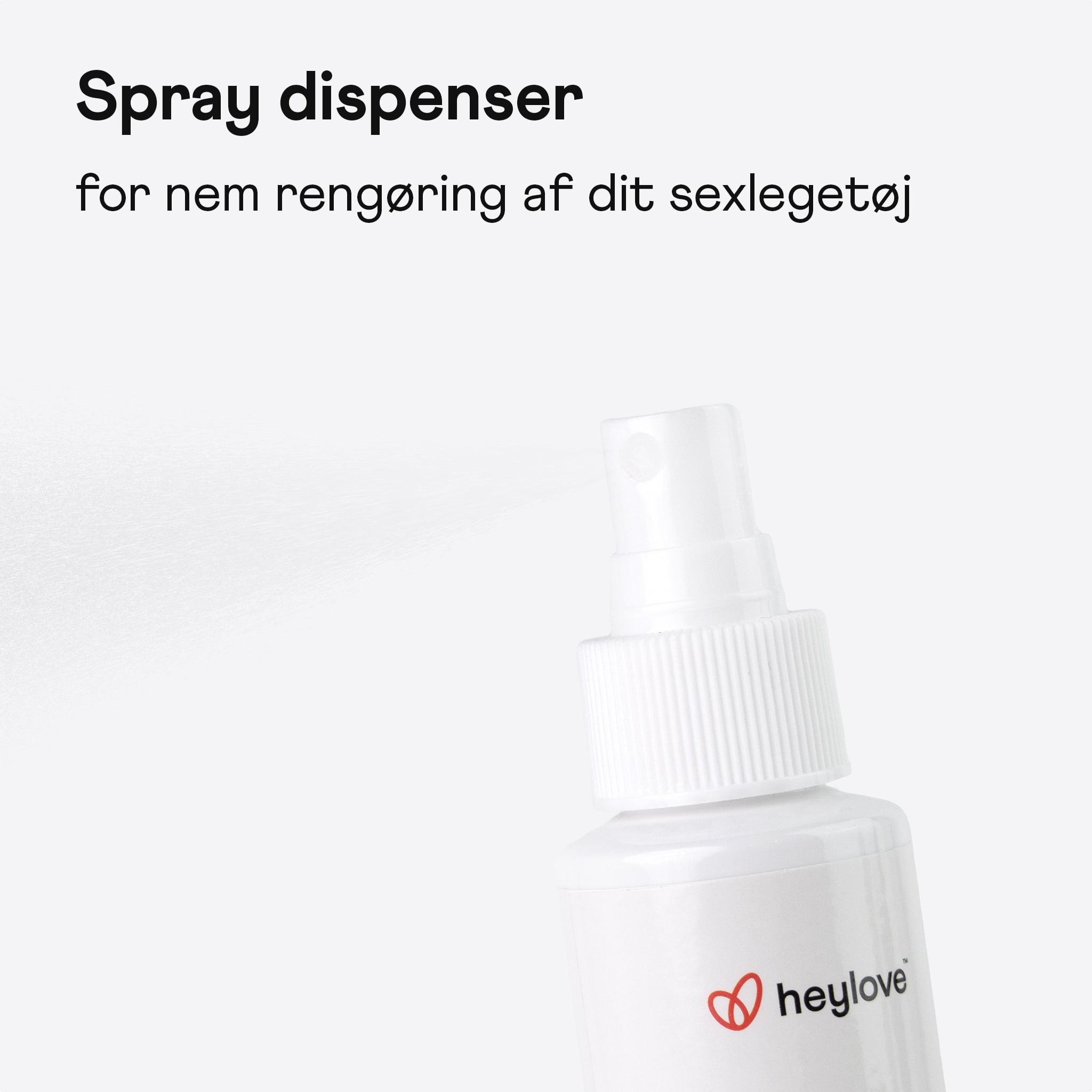 Heylove sexlegetøjs rengøring der viser nem spray dispenser